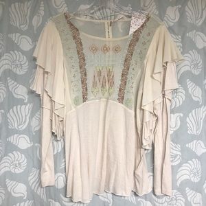 Free People | Cream (Almond) Boho-Chic Top